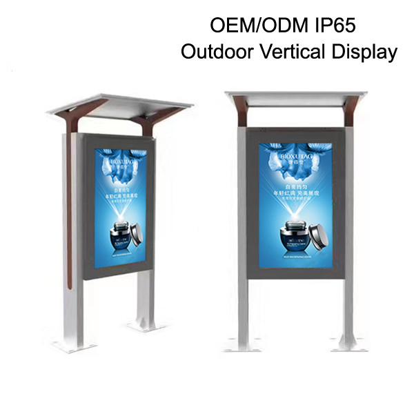 Vertikale Lcd-Anzeigen-Informations-Kiosk im Freien, hohe Helligkeits-freistehendes Digital-Plakat