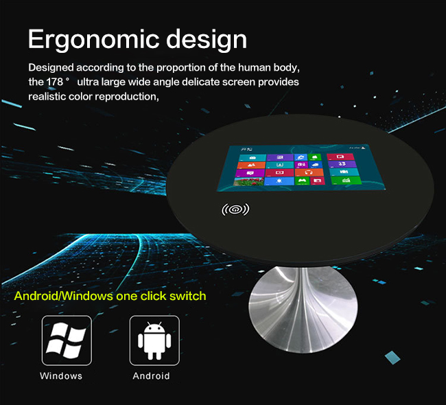 Heiße Verkaufswerbetafel-Touch Screen Tabelle Costomizatble-Größe OSs Smart wechselwirkende Multitouch System-Lcd