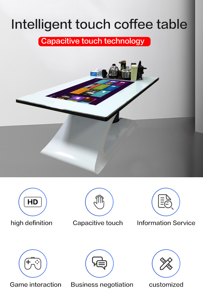 Wechselwirkende intelligente Tabelle LCD des 43 Zoll-Bildschirm-, die Anzeigen-multi Touch Screen Kiosk für Kaffee-Versammlungstisch annonciert