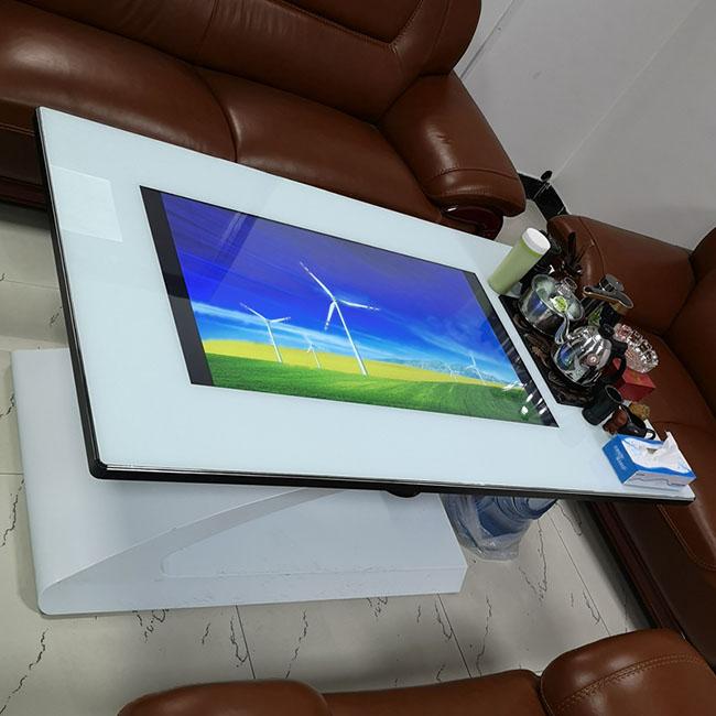 Wechselwirkende intelligente Tabelle LCD des 43 Zoll-Bildschirm-, die Anzeigen-multi Touch Screen Kiosk für Kaffee-Versammlungstisch annonciert