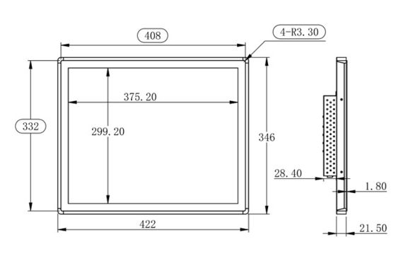 Ein 19-Zoll-Embedded Monitor für Sicherheitsplatten, Industriegeräte, medizinische Anzeigen und Kioske für öffentliche Informationen