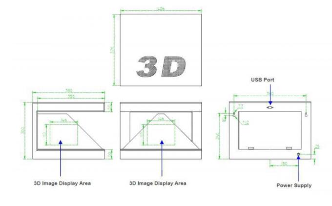 Anzeige 4 Anzeigesystem /holographic der ganz eigenhändig geschrieben 3D der Seiten für Schmuck-/Uhranzeige